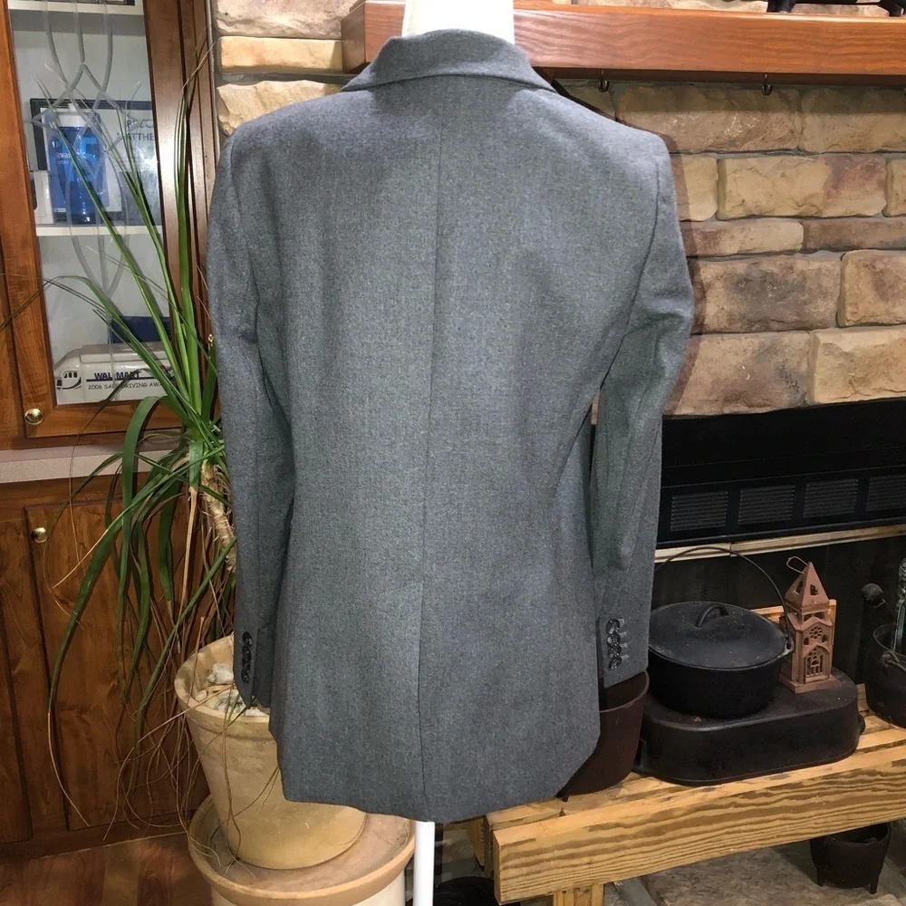 TALBOTS SIZE 10 GRAY SINGLE BUTTON FULLY LINED BLAZER CAREER PROFESSIONAL EUC